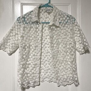Monki tulle embroidery floral top